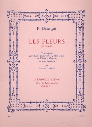 Les fleurs pour flte traversire (ou flte a bec, violon) et guitare ou 2 guitares