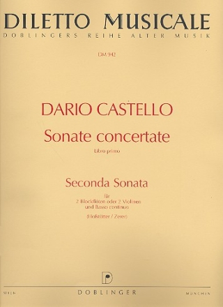 Seconda Sonate fr 2 Blockflten (2 Violinen) und Bc Sonate concertate libro primo