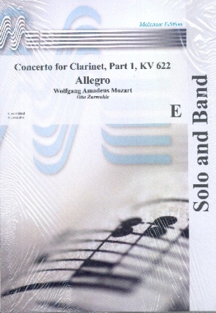 Allegro from Concerto for clarinet KV622 for concert band score and parts