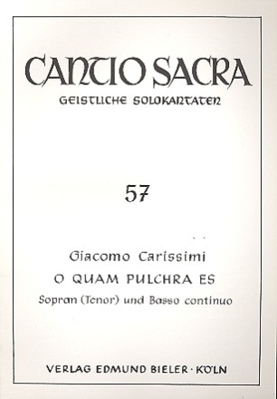 O quam pulchra es  fr Sopran (Tenor) und Bc
