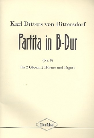 Partita B-Dur Nr.9 fr 2 Oboen, 2 Hrner und Fagott Partitur und Stimmen