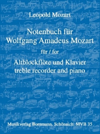 Notenbuch fr Wolfgang Amadeus Mozart fr Altblockflte und Klavier