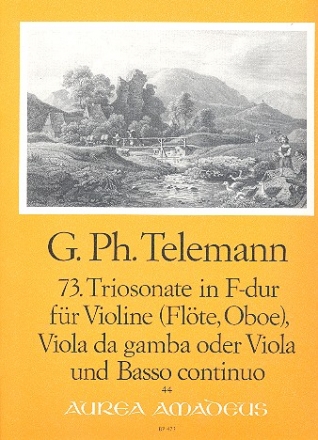 Triosonate F-Dur Nr.73 fr Violine (Flte, Oboe), Viola da gamba (Viola) und Bc Partitur und Stimmen (Bc ausgesetzt)