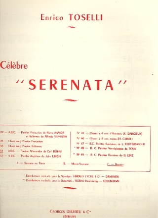 Clbre serenata pour baryton et piano (fr/dt)