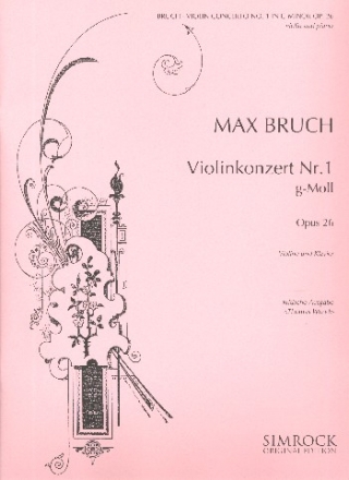 Konzert g-Moll Nr.1 op.26 für Violine und Orchester für Violine und Klavier