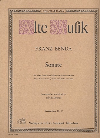 Sonate fr Viola d'amore (Violine) und Bc (Cembalo/Klavier) Partitur und Stimme (Bc ausgesetzt)