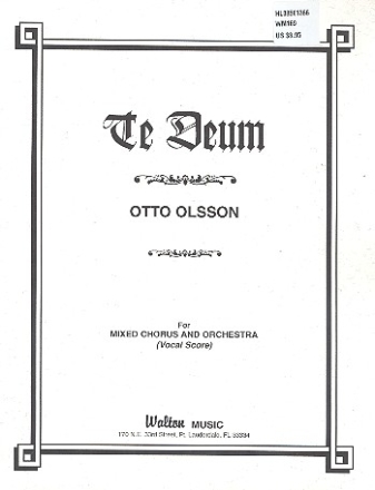 Te deum op.25 for mixed chorus and orchestra vocal score (la)