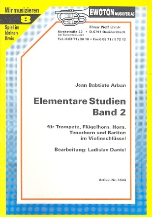 Elementare Studien Band 2 fr Trompete, Flgelhorn, Horn, Tenorhorn und Bariton im Violinschlss