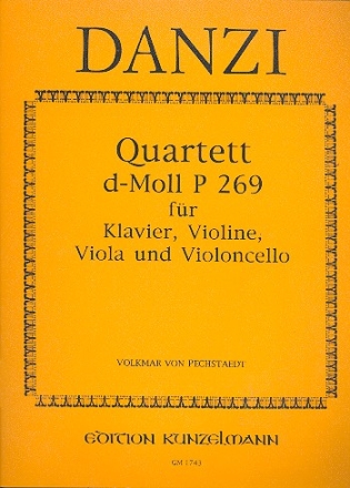 Quartett d-Moll P269 fr Klavier und Streichtrio Partitur und Stimmen