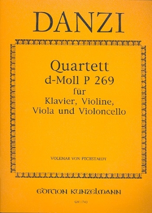 Quartett d-Moll P269 fr Klavier und Streichtrio Partitur und Stimmen
