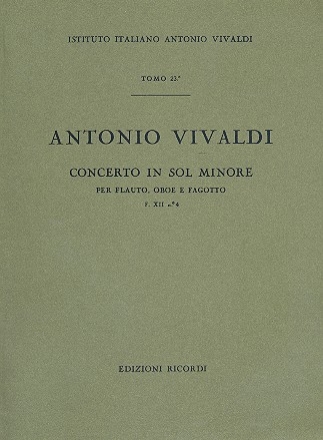 Concerto sol minore F.XII:4 per flauto, oboe e fagotto Partitur