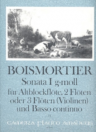 Sonate g-Moll Nr.1 op.34,1  fr 3 Flten oder Altblockflte und 2 Flten (Violinen) und Bc Partitur und Stimmen