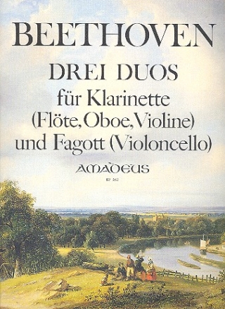 3 Duos WoO27 fr Klarinette (Flte, Oboe, Violine) und Fagott (Cello) Partitur und Stimmen