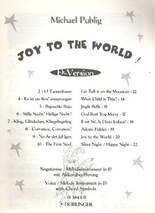 Joy to the World Eb-Version fr Singstimme / Melodieinstrument in Eb mit Akkordbezifferung