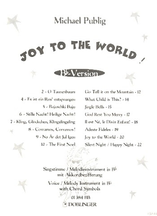 Joy to the World Bb-Version fr Singstimme / Melodieinstr. in Bb mit Akkordbezifferung