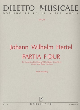 Partia F-Dur fr Sopraninoblockflte, (Altblockflte/Violine) und bc