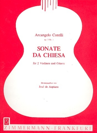 Sonate da chiesa op.3,1 fr 2 Violinen und Gitarre Partitur und Stimmen
