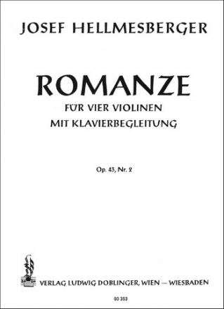 Romanze op.43,2 fr 4 Violinen und Klavier