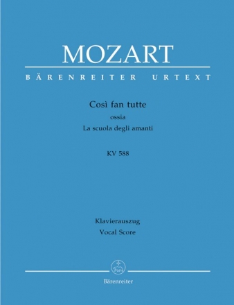 Cos fan tutte KV588 Oper in 2 Akten Klavierauszug (dt/it) Neuausgabe 2006
