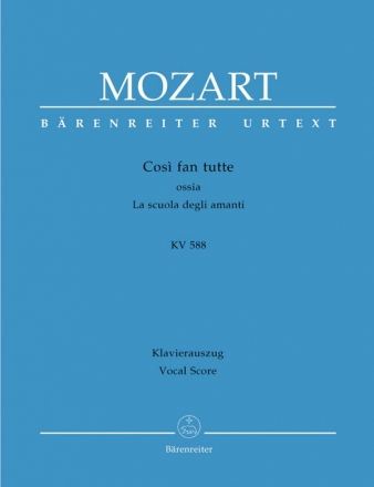 Cos fan tutte KV588  Oper in 2 Akten Klavierauszug (dt/it)