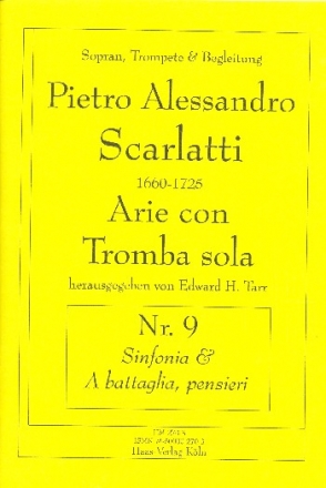 Arie con tromba sola Nr.9 fr Sopran, Trompete und Bc Partitur und Trompetenstimme