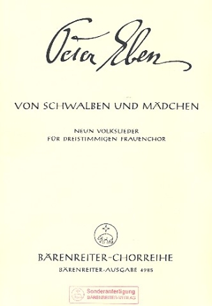 Von Schwalben und Mdchen 9 Volkslieder aus der Tschechoslowakei fr Frauenchor,  Partitur (dt, Kopie)