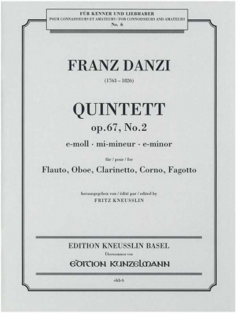 Quintett e-moll op.67,2 fr Flte, Oboe, Klarinette, Horn und Fagott Stimmen