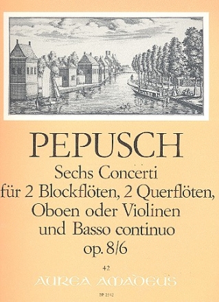 Concerti op.8,6 fr 2 Blockflten (Flte, Oboe, Violine), 2 Oboen (Flte, Oboe) und Bc,    Partitur und Stimmen