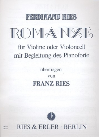 Romanze fr Violine (Violoncello) und Klavier