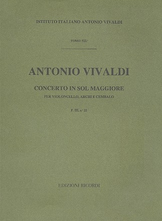 Concerto in sol maggiore F.III:22 per violoncello, archi e bc