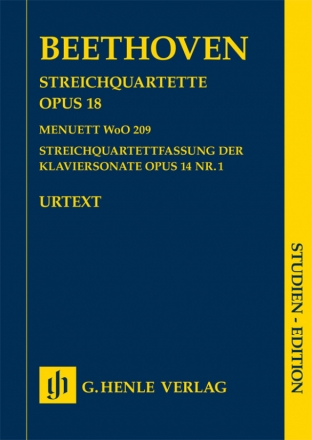 Streichquartette op.18 Nr.1-6 und Streichquartettfassung von op.14,1  Studienpartitur