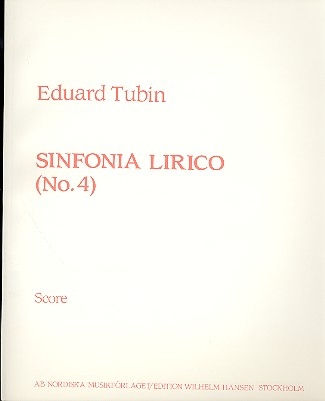 Sinfonia lirico Nr.4 fr Orchester Studienpartitur