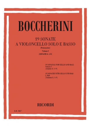 19 Sonaten Band 1 (Nr.1-9) fr Violoncello und Bc