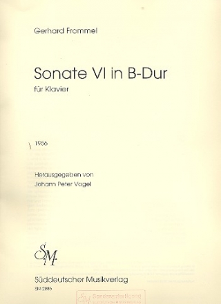 Sonate B-Dur Nr.6 fr Klavier Verlagskopie