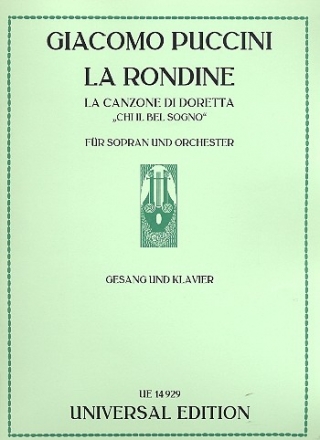 Canzone der Doretta aus La rondine fr Gesang und Klavier (it/en)
