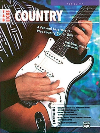 COUNTRY: BOOK WITH TAB LICKS FOR GUITAR HALL, STEVE