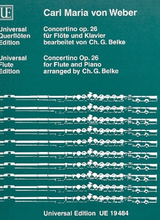 CONCERTINO OP.26 FUER KLARINETTE UND ORCH. FUER FLOETE UND KLAVIER BELKE, CH.G., BEARB.