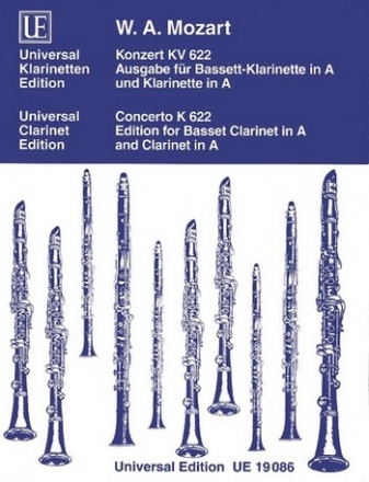 Konzert A-Dur KV622 fr Klarinette und Orchester fr Bassettklarinette in A und Klavier