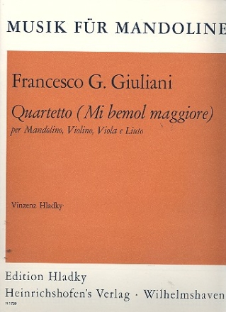 QUARTETTO MI BEMOL MAGGIORE PER MANDOLINO, VIOLLINO, VIOLINO, VIOLA E LIUTO