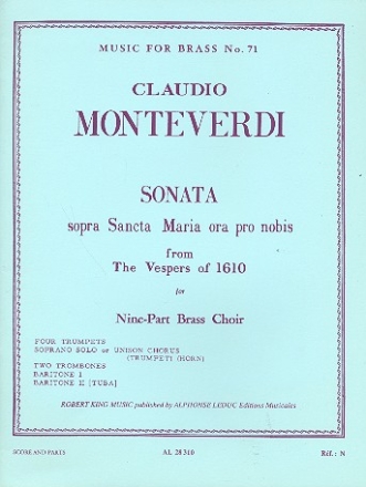 Sonata sopra Sancta Maria ora pro nobis for 9 part brass choir score and 11parts
