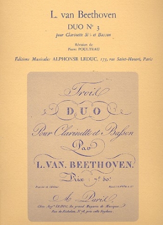 Duo no.3 pour clarinette et basson partition et parties