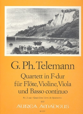Quartett F-Dur  fr Flte, Violine, Viola und Bc Partitur und Stimmen