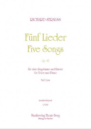 5 Lieder op.41 fr Gesang (tief) und Klavier Partitur (dt/en)