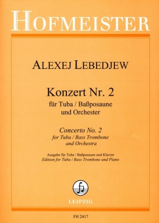 Konzert Nr.2 fr Tuba (Bassposaune)  Orchester  fr Tuba (Bassposaune) und Klavier