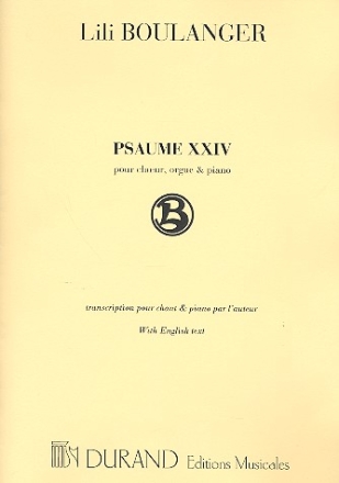 Psaume 24 pour soli, choeur, orgue et orchestre pour chant et piano (fr/en)