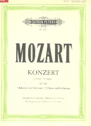 Konzert F-Dur KV242 fr 3 Klaviere und Orchester fr 4 Klaviere (enthlt Fassung fr 2 Klaviere)