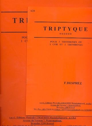 Triptyque pour 3 trombones ou cor et 2 trombones partition et parties