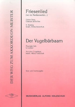 Friesenlied  und   Der Vugelbrbaam fr Akkordeon (mit 2. Stimme)