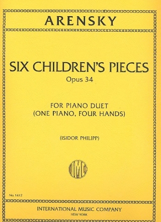 6 Children's Pieces op.34 for piano duet score