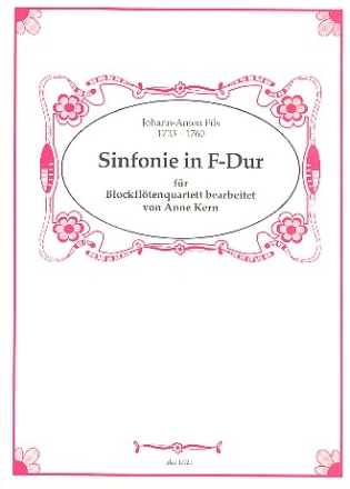 Sinfonie F-Dur fr 4 Blockflten (SATB) Partitur und Stimmen